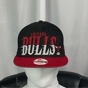 Chicago Bulls Red Black SnapBack New Era Basketball Adjustable Hat